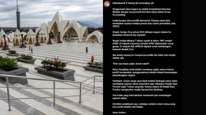 Dikritik Karena Bangun Masjid Al Jabbar Pakai APBD, Ini Jawaban Ridwan Kamil