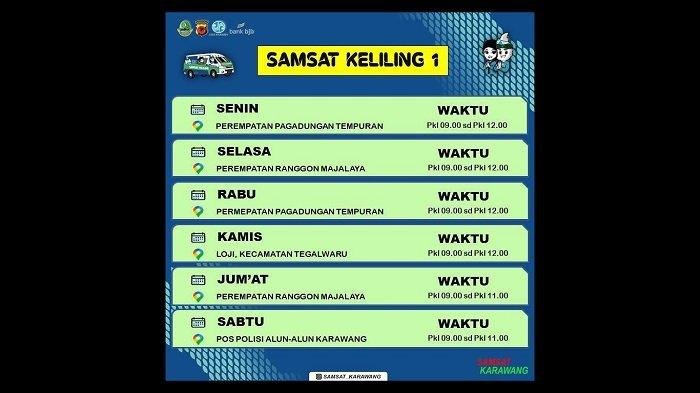 Samsat Keliling Bekasi dan Karawang, Senin 8 Desember 2025 Samsat Keliling Bekasi dan Karawang, Senin 8 Desember 2025