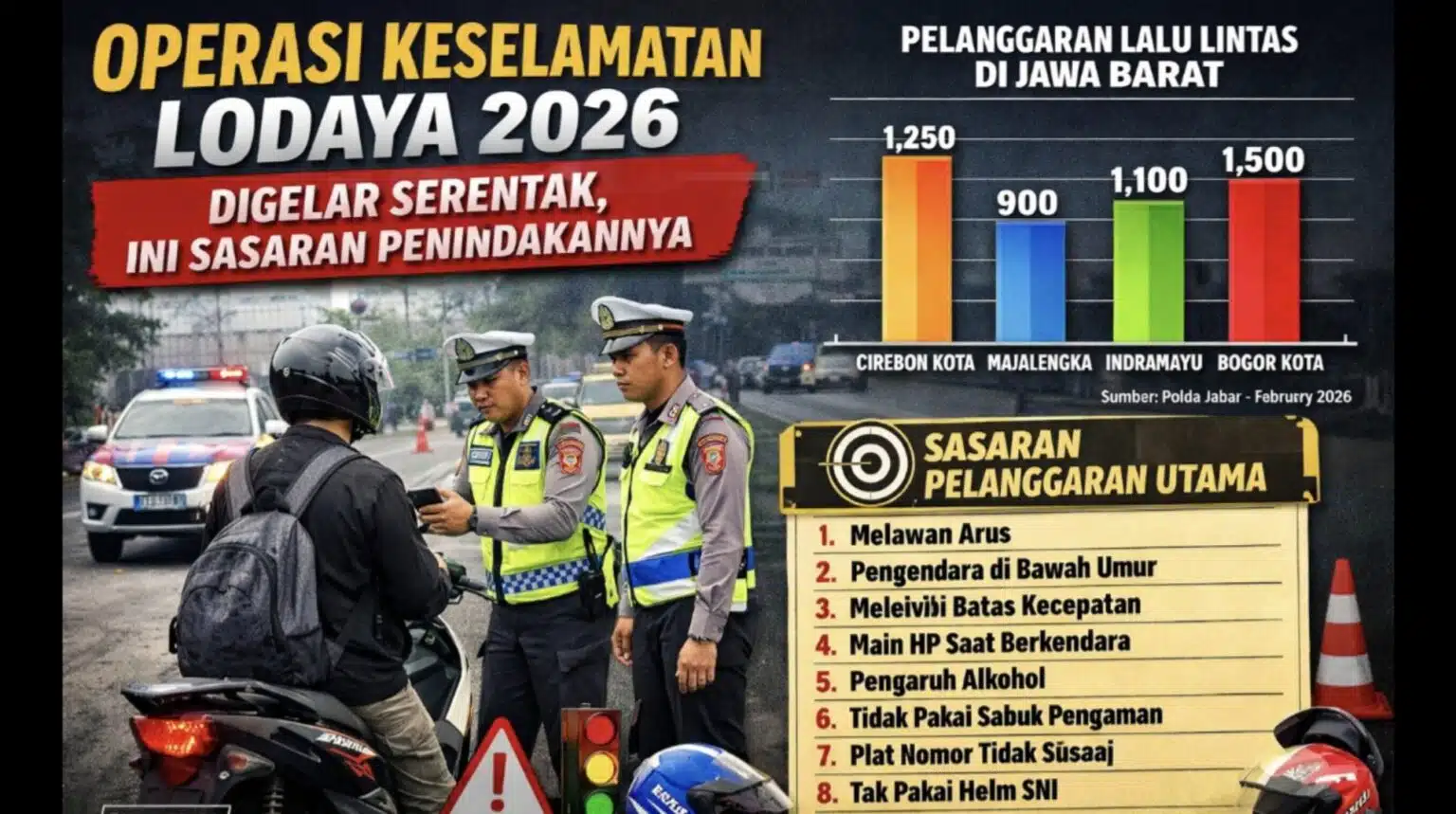 Operasi Lodaya 2026 Digelar Serentak, Polisi Bidik Pelanggaran Ini Operasi Lodaya 2026 Digelar Serentak, Polisi Bidik Pelanggaran Ini