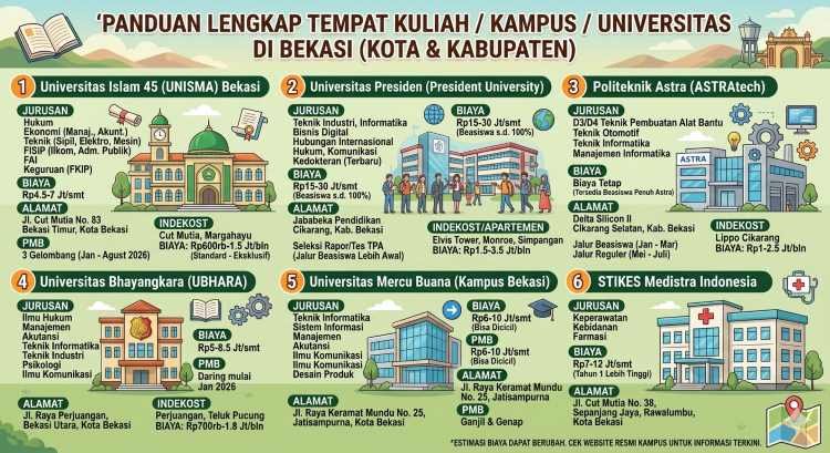 Panduan Lengkap Kampus & Universitas Terbaik di Bekasi 2026 Panduan Lengkap Kampus & Universitas Terbaik di Bekasi 2026