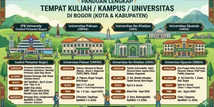 Panduan Lengkap Kampus & Indekost di Bogor 2026: Jurusan, Biaya Panduan Lengkap Kampus & Indekost di Bogor 2026: Jurusan, Biaya