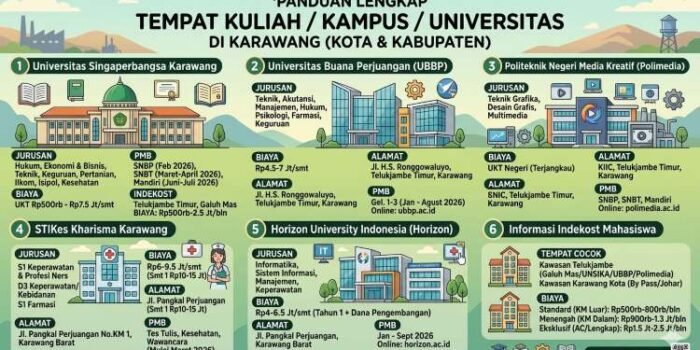 Panduan Lengkap Kampus & Indekost Karawang 2026: Jurusan, Biaya, PMB Panduan Lengkap Kampus & Indekost Karawang 2026: Jurusan, Biaya, PMB