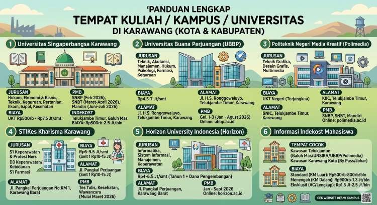 Panduan Lengkap Kampus & Indekost Karawang 2026: Jurusan, Biaya, PMB Panduan Lengkap Kampus & Indekost Karawang 2026: Jurusan, Biaya, PMB