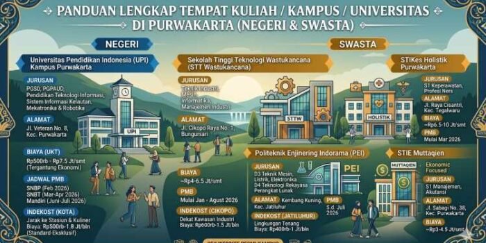 Panduan Lengkap Kampus, Jurusan, Biaya, dan Indekost di Purwakarta Panduan Lengkap Kampus, Jurusan, Biaya, dan Indekost di Purwakarta