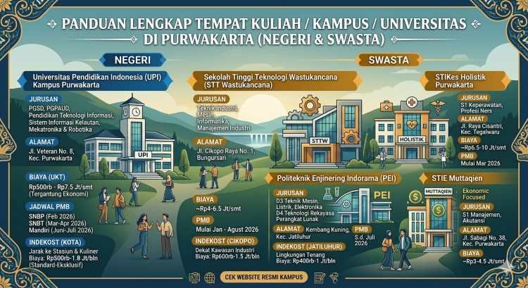Panduan Lengkap Kampus, Jurusan, Biaya, dan Indekost di Purwakarta Panduan Lengkap Kampus, Jurusan, Biaya, dan Indekost di Purwakarta